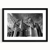 Extra large abstract art print of a colorful, textured Paris scenery on framed canvas, ideal for living room decor.