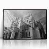 Large abstract wall art of Paris scenery in muted earth tones, framed in black acrylic, suitable for modern art wall decor.
