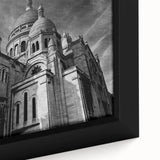 Extra large black wall art featuring a textured Parisian scene in colorful, vibrant hues on framed canvas.