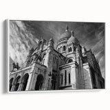 Vintage poster art of Paris with vibrant colors on extra large framed canvas, ideal for living room decor.