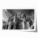 Rolled print of a Paris scenery in soft pastel colors, ideal for art wall dining room placement.