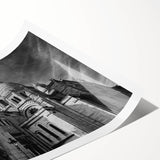 Extra large wall art featuring line art flowers in subtle tones, ideal for large living room decor, rolled print format.