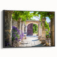Black and white vintage poster art on framed canvas depicting a serene Provence landscape, ideal for bedroom decor.