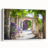 Vintage poster art of Provence, France on extra large framed canvas, featuring colorful scenery against a black background.