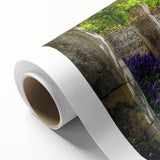 Art deco poster of a Provence landscape in soft pastel hues on rolled canvas.