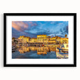 Extra large wall art depicting a vibrant abstract representation of Southern France, in a black frame.