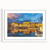 Textured abstract art print depicting a serene South France landscape in muted earth tones on a framed white mat.