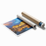 Extra large rolled print of a serene French countryside scene in soft pastel colors, ideal for classy bathroom wall art.