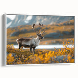 Vintage poster art of a Greenland scenery on extra large framed canvas, featuring vibrant colors.