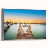 Landscape art painting of a Hungarian scenery on framed canvas, featuring muted earth tones, ideal for living room decor.