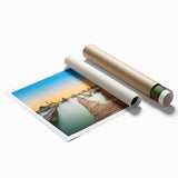 Extra large rolled print of a floral art scene set in a European countryside, in muted earth tones.