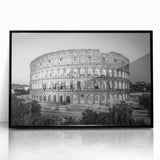 Large abstract wall art depicting a stylized Rome scenery in muted earth tones, framed acrylic.