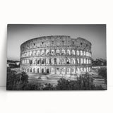Black and white stretched canvas of Rome scenery, ideal for kitchen wall art.