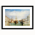Extra large framed wall art depicting an abstract, colorful Venice scenery in vibrant hues, ideal for living room decor.