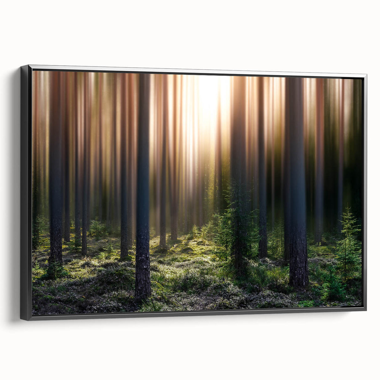 Black and white framed canvas of a vintage European landscape, ideal for bedroom wall art.