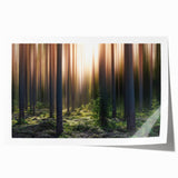 Rolled print of a European landscape with vibrant green fields and a distant city, ideal for art wall dining room.