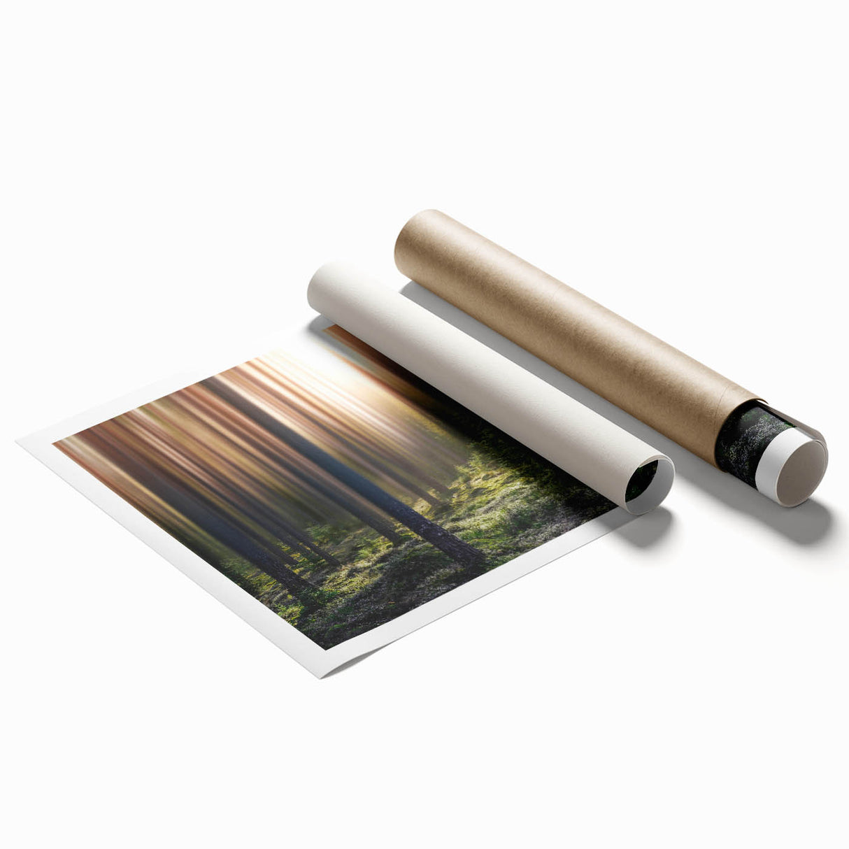 Extra large rolled print of a floral scene in Latvia, featuring muted greens and pinks, ideal for classy bathroom wall art.