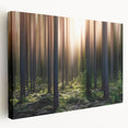 Side view of a stretched canvas featuring a European scenery with muted earth tones, ideal for kitchen wall art.