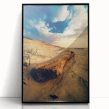 Large abstract wall art depicting a European scenery in black and white tones on a framed acrylic, suited for modern decor.