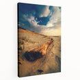Lithuanian landscape on large stretched canvas with soft green and blue tones, suitable for kitchen wall art.