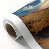 Art deco poster of a scenic Lithuanian landscape in pastel colors on rolled canvas, ideal for nursery wall art.