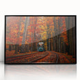 Large abstract wall art depicting a stylized European cityscape in muted gray and black tones on a framed acrylic.