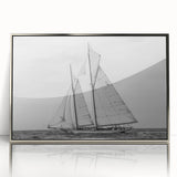 Large art print of Barcelona skyline in muted gray and blue tones on a framed acrylic, ideal for modern art wall decor.