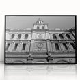 Large abstract wall art of Madrid scenery in muted earth tones on a framed acrylic, ideal for modern living room decor.