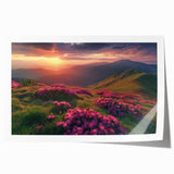 Rolled print of a scenic Ukrainian landscape with vibrant green fields and a blue sky, ideal for art wall dining room.