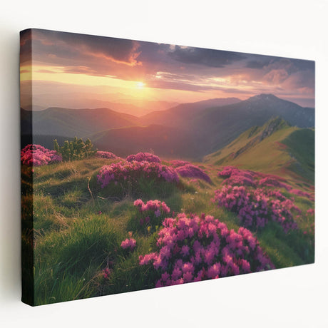 Landscape art of a serene Ukrainian village on stretched canvas, in muted earth tones, ideal for kitchen wall decor.