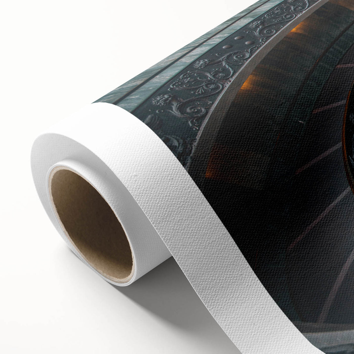 Art Deco poster of the Vatican scenery on rolled canvas, in muted earth tones, ideal for nursery wall art.