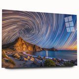 Large abstract depiction of Baja California scenery in muted earth tones on acrylic glass.