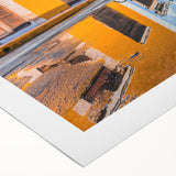 Art deco poster of Yucatan scenery in muted earth tones on rolled canvas, suitable for dining room or bathroom wall art.