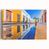 Black and white photograph of Yucatan scenery on large stretched canvas, ideal for kitchen wall art.