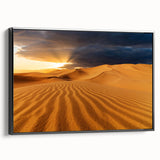 Black and white framed canvas featuring a vintage poster-style landscape of Dubai, ideal for bedroom wall decor.