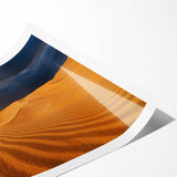 Extra large wall art featuring line art flowers over a Dubai skyline, in muted earth tones on a rolled print.