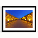 Extra large abstract art print featuring a colorful, textured depiction of a Middle Eastern scenery on a framed canvas.