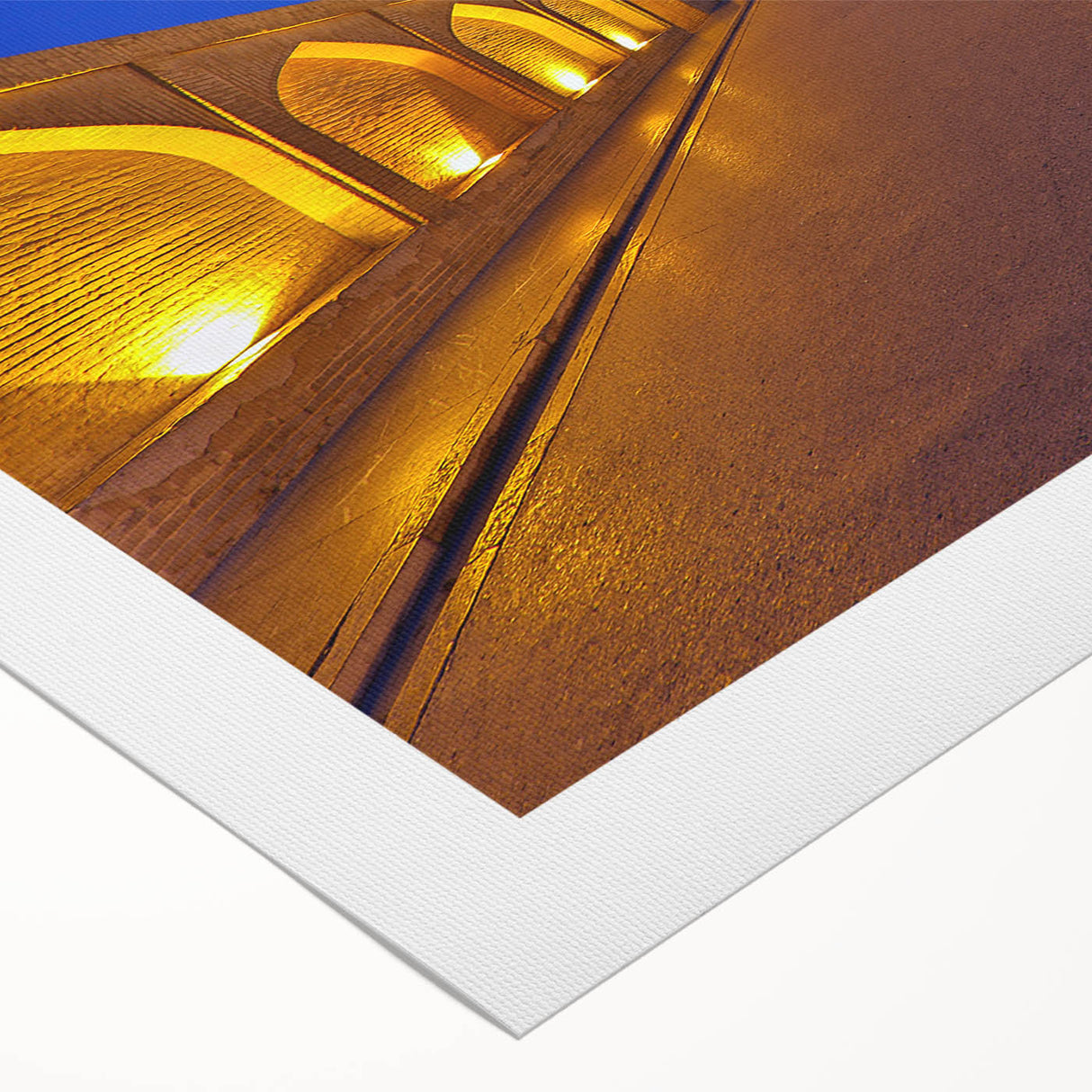 Art deco poster featuring a scenic view of a Middle Eastern landscape on rolled canvas, suitable for dining room decor.