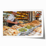 Extra large rolled print of Jerusalem scenery in soft earth tones, ideal for art wall dining room.