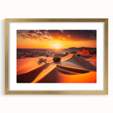 Extra large abstract art print of Abu Dhabi skyline in muted gold and beige tones on a framed canvas.