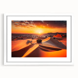 Abstract art print of Abu Dhabi skyline in muted blue and grey tones on a framed white mat, ideal for dining room decor.