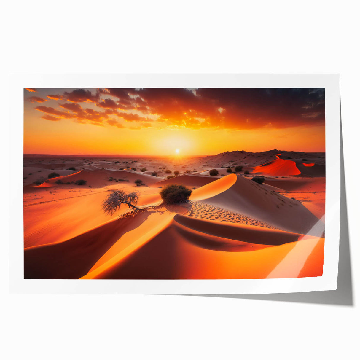 Extra large rolled print of Abu Dhabi scenery in soft earth tones, ideal for art wall dining room.