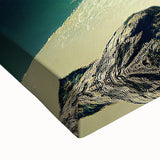 Large black and white landscape art painting of Oceania, Fiji on stretched canvas, ideal for bedroom wall decor.