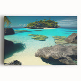 Black and white oceanic scenery on stretched canvas, ideal for kitchen wall art.