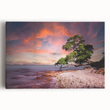 Black and white photo of Auckland skyline on large stretched canvas, suitable for kitchen wall art.