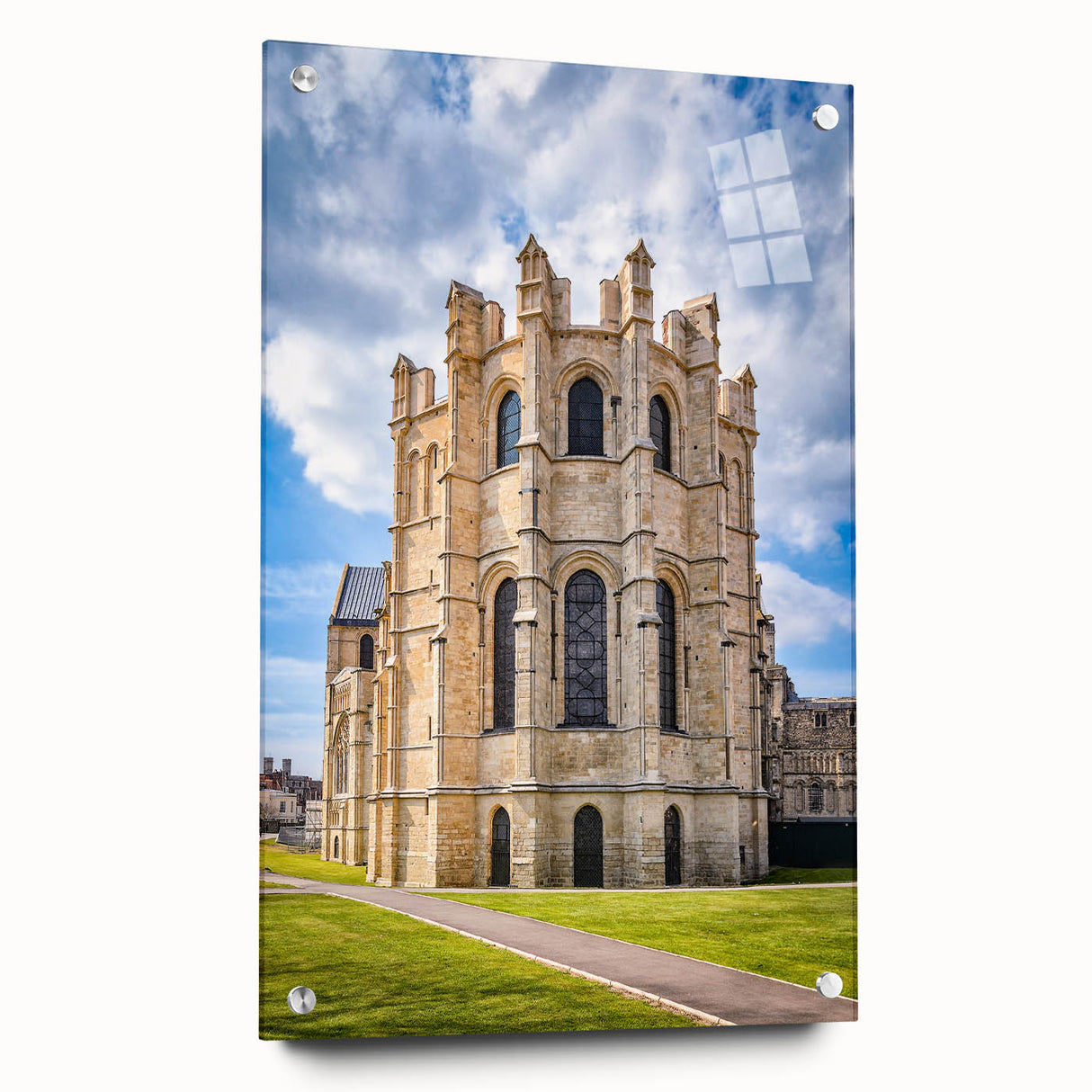 Acrylic print of a large abstract depiction of Canterbury, New Zealand in muted earth tones.
