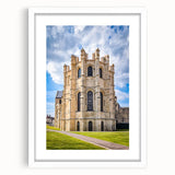 Abstract art print of Canterbury, New Zealand with muted earth tones on a white-framed canvas.