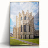 Framed acrylic print of a serene Canterbury, New Zealand landscape in pastel colors, ideal for modern art wall decor.