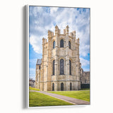 Vintage poster art of Canterbury, New Zealand in vibrant colors on a large framed canvas, suitable for living room decor.