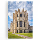 Black and white photograph of Canterbury, New Zealand on stretched canvas, ideal for kitchen art.